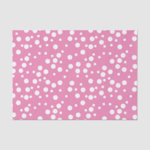 Festive White Polka Dots on Pink Tissue Paper