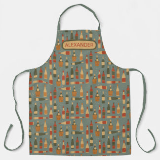Festive Wine Bottles Personalise Apron