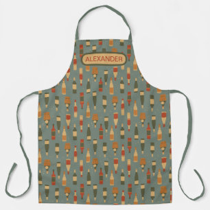 Festive Wine Bottles Personalise Apron