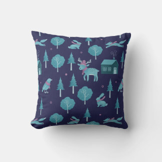 Festive Winter Animals Cushion