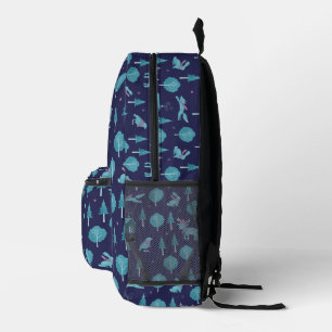 Festive Winter Animals Printed Backpack