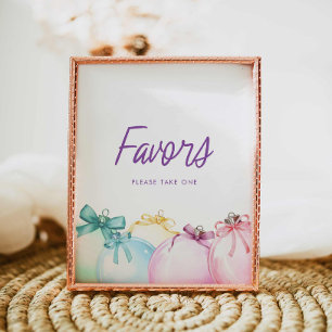Festive Winter Baby Shower Favours Sign