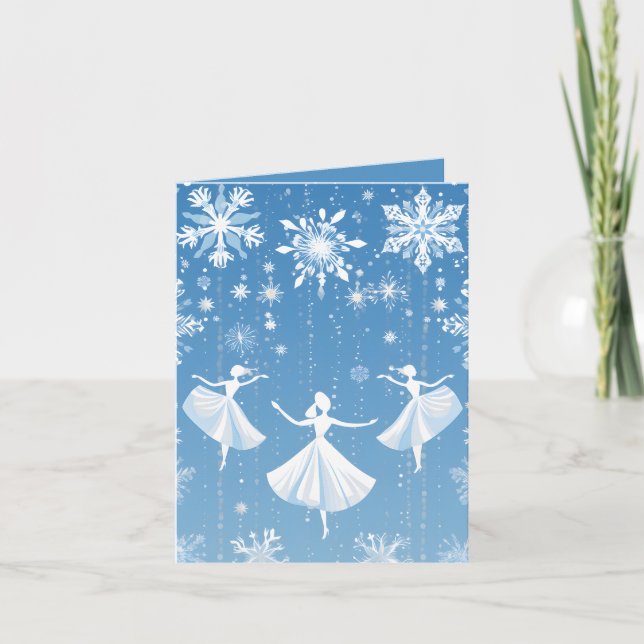 Festive Winter Ballet add message  Holiday Card (Front)