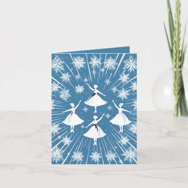 Festive Winter Ballet add message  Holiday Card (Front)