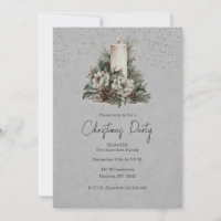Festive Winter Candle Christmas Invitation