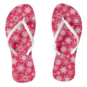 Festive Winter Christmas Holidays Snowflake Jandals