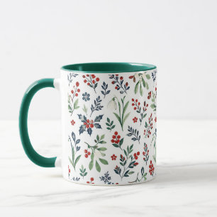 Festive winter florals mug