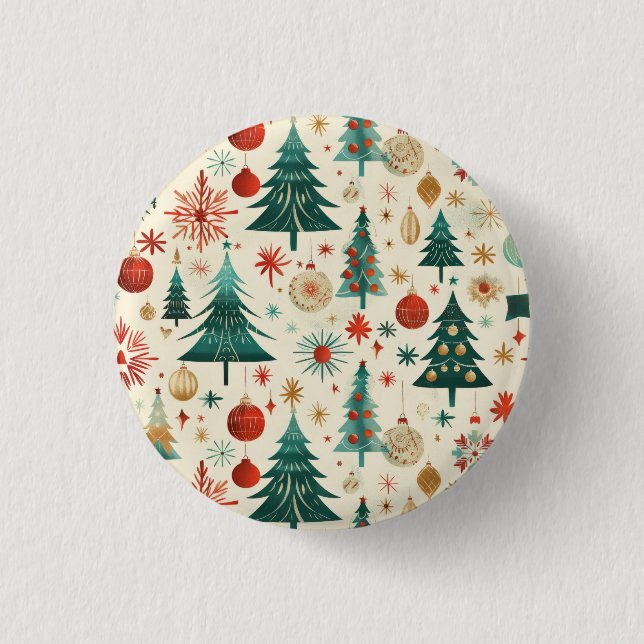 Festive Winter Holidays Pattern 3 Cm Round Badge (Front)