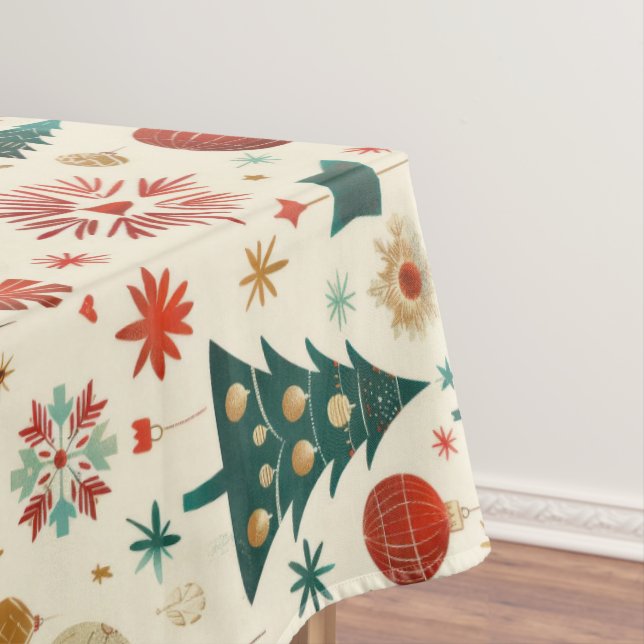 Festive Winter Holidays Pattern Tablecloth (In Situ)