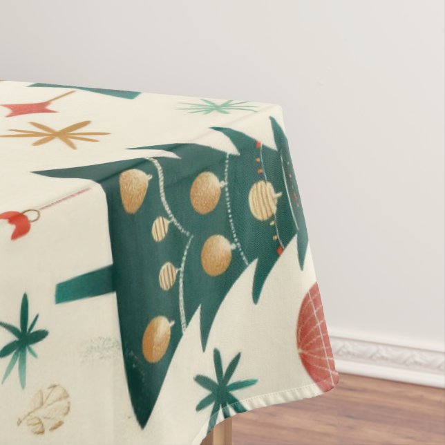 Festive Winter Holidays Pattern Tablecloth (In Situ)