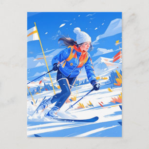 Festive Winter Olympics Holiday Cheer Awaits Postcard