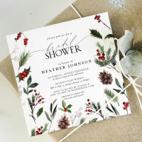 Festive Winter Pine Berry Botanical Bridal Shower