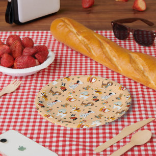 Festive Winter Puppy Scarves Paper Plate