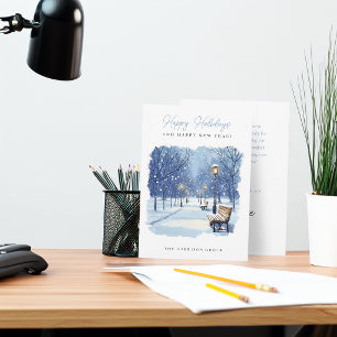 Festive Winter Scene Your Logo Business Holiday Card
