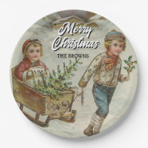 Festive Winter Sleigh Ride Holiday Plate