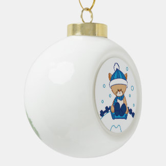 Festive Winter Snow Ball Ornament