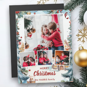 Festive Winter Snow Village Four-Photo