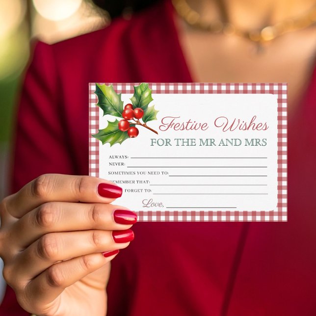 Festive Wishes & Advice request Bridal Shower card (Creator Uploaded)
