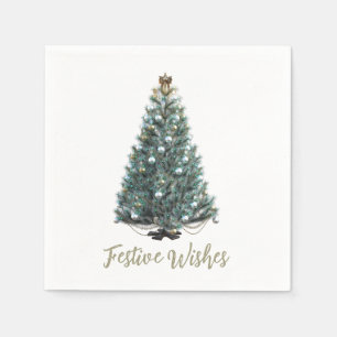 Festive Wishes. Christmas tree design Napkin