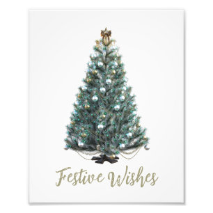 Festive Wishes. Christmas tree design Photo Print