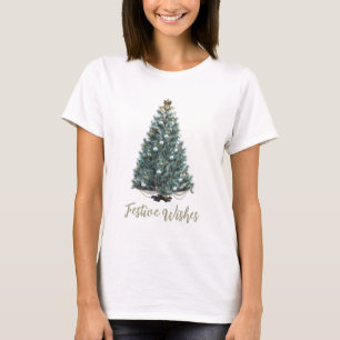 Festive Wishes. Christmas tree design T-Shirt