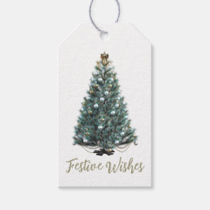 Festive Wishes. Christmas tree Gift Tags