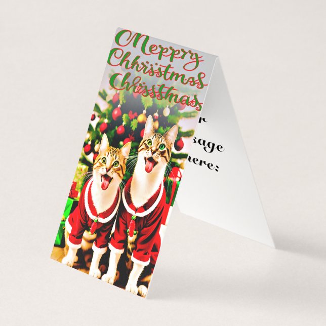 Festive Wishes for Cat Lover Sister Merry (Front)