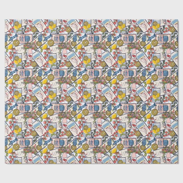 Festive Wrapping Paper in Mediterranean Vacation (Seam)