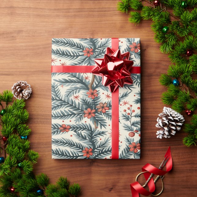 Festive wrapping paper with pine design (Holiday Gift)