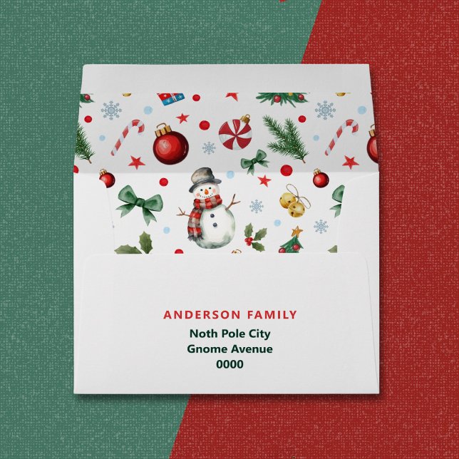 Festive Xmas Pattern Colourful Merry Christmas  Envelope (Creator Uploaded)