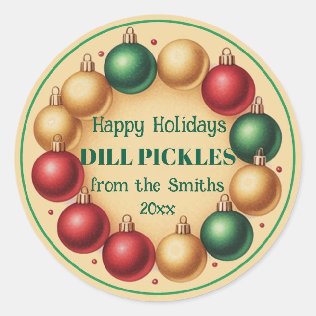 Festive Xmas Personalised Custom Labels Holiday (Front)