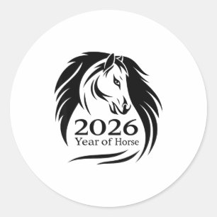 Festive Year Of The Fire Horse 2026 Chinese New Ye Classic Round Sticker