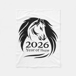 Festive Year Of The Fire Horse 2026 Chinese New Ye Fleece Blanket