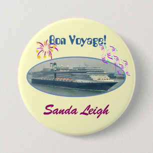 Festive Yellow Bon Voyage Name Badge