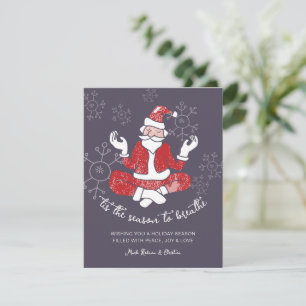 Festive Yoga Santa Season to Breathe Holiday Card