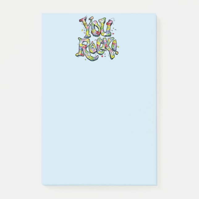 Festive "You Rock!" Lettering Notes (Front)