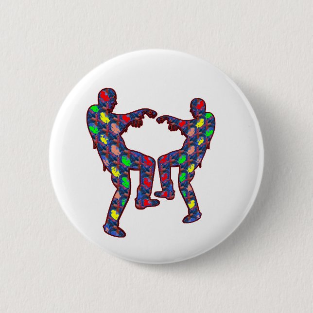 FESTIVE ZOMBIE DANCE 6 CM ROUND BADGE (Front)