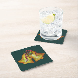 FestiveChristmas Bells Holiday Drink Coasters