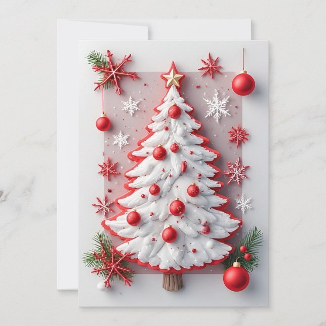 Festively Decorated Christmas Tree Card (Front)
