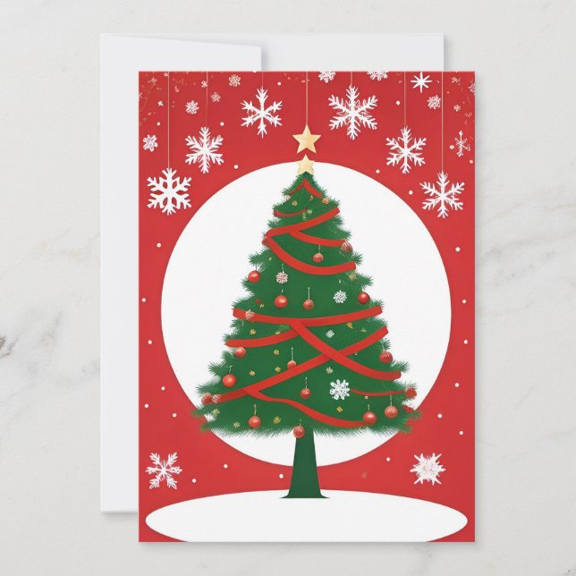 Festively Decorated Christmas Tree Card (Front)