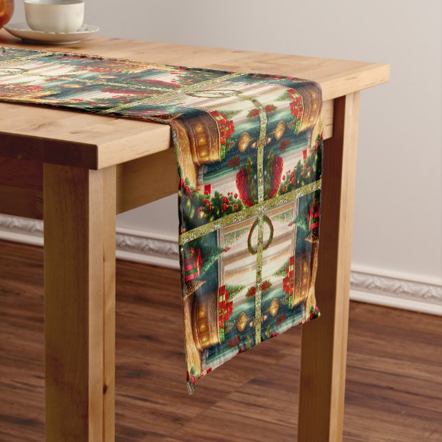 Festively decorated room, traditional Christmas  Short Table Runner (In Situ)