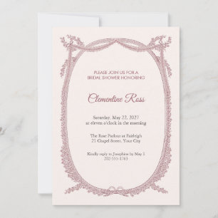 Festooned Escutcheon Bridal Shower Invitation