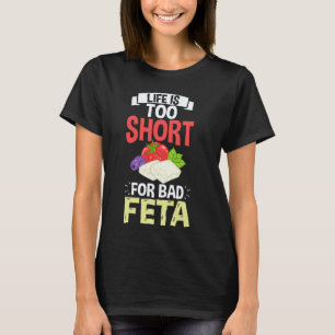 Feta Cheese Funny Vegan Greek Food 2 T-Shirt