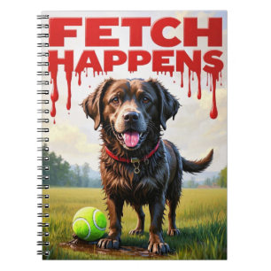 Fetch Happens Humourous dog spiral notebook 