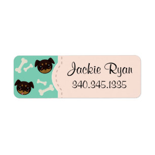 Fetching Cute Rottweiler Puppy & Bones Pattern