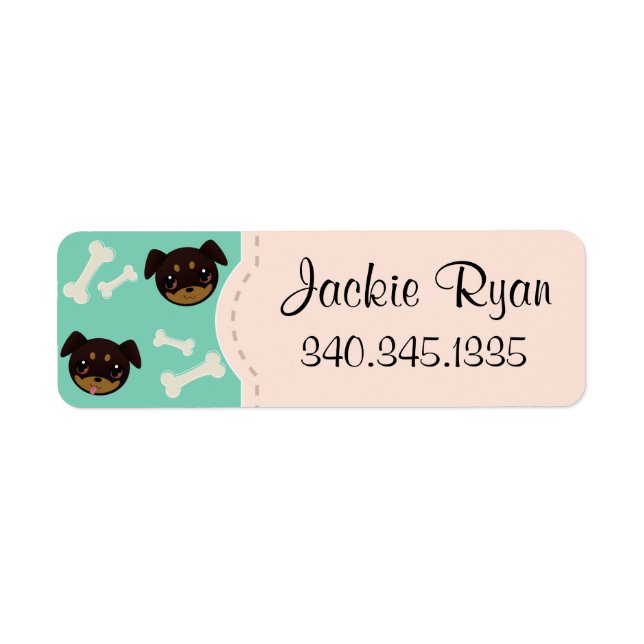 Fetching Cute Rottweiler Puppy & Bones Pattern (Front)