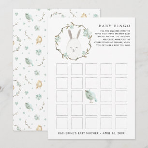 Fetching Easter   Spring Baby Shower Bingo Invitation