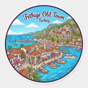 Fethiye Old Town (Paspatur) Turkey Classic Round Sticker
