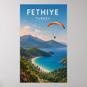 Fethiye Turkey Blue Lagoon And Mountain Views Poster