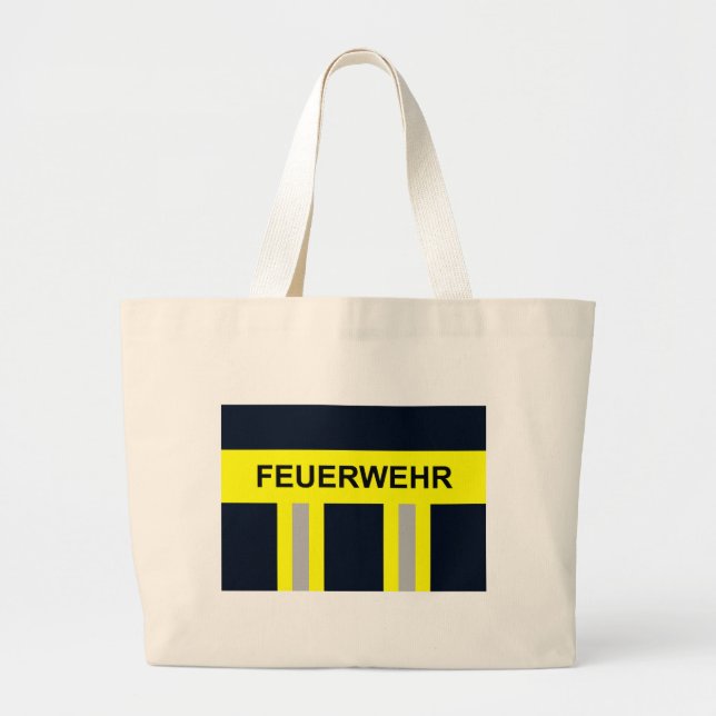 Feuerwehr Symbol Uniform Blau Large Tote Bag (Front)